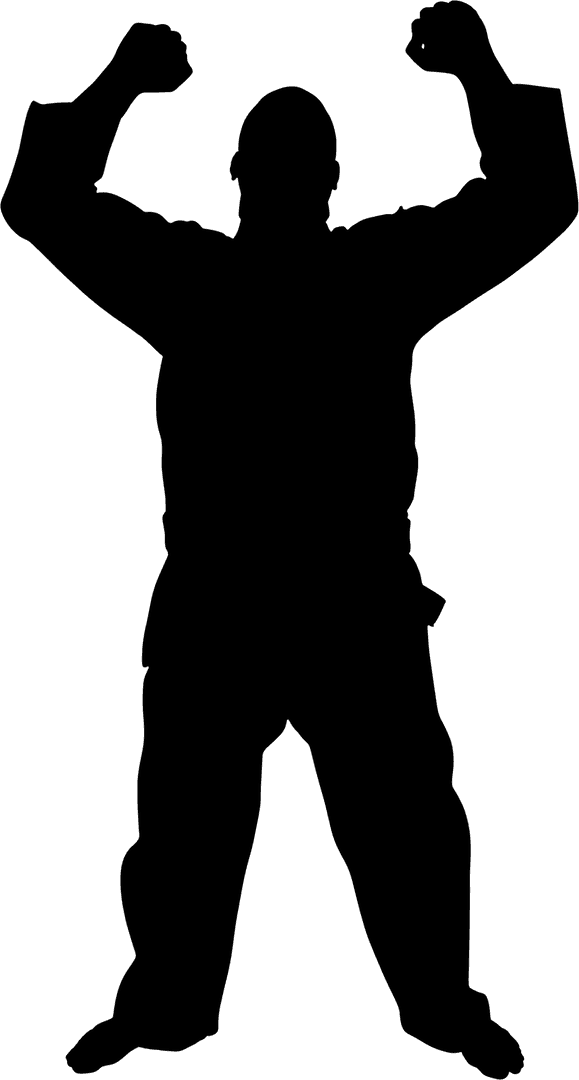 Transparent Silhouette of Victory Pose on Vector PNG