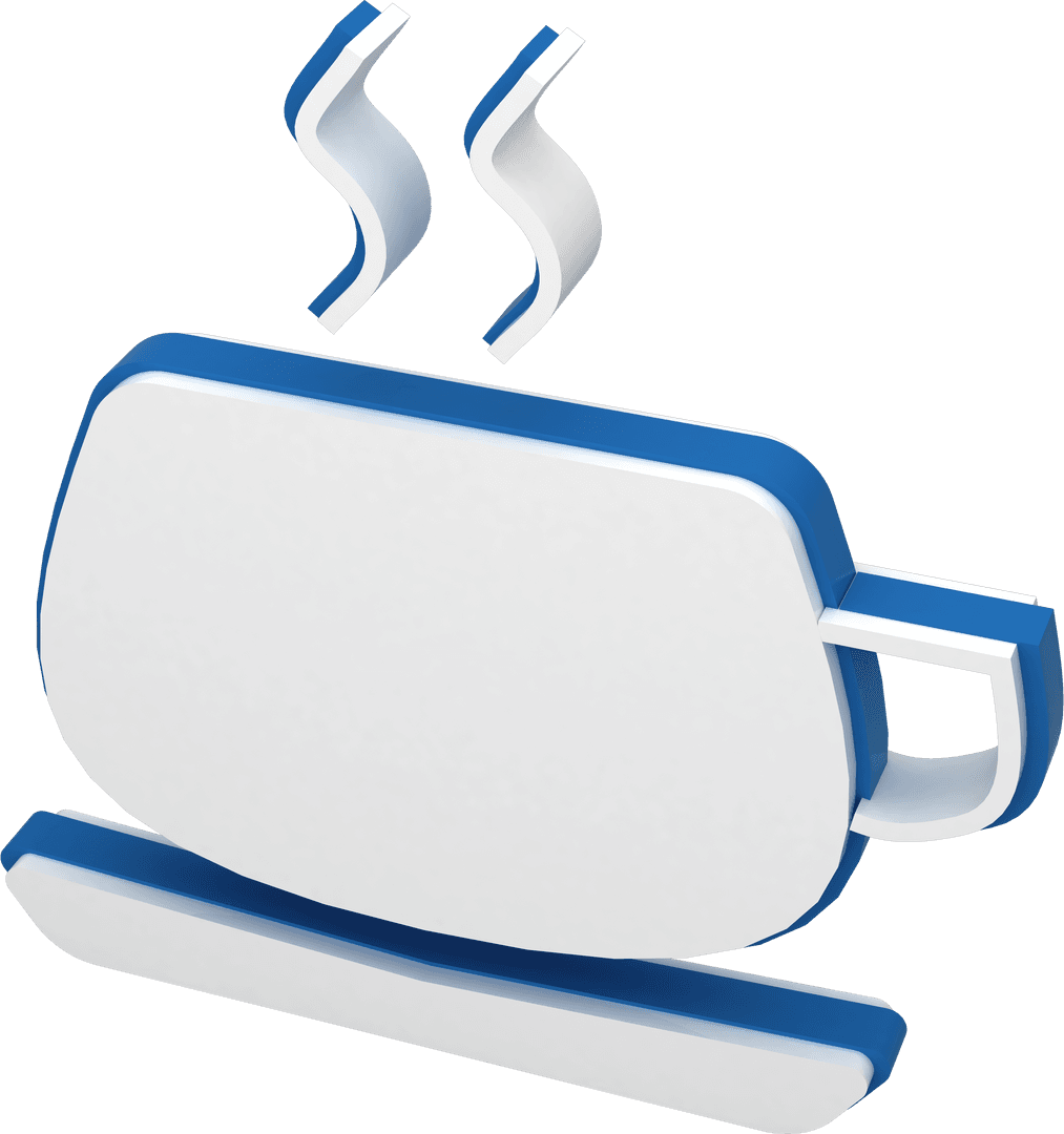 Transparent 3D Coffee Cup Abstract with Steam