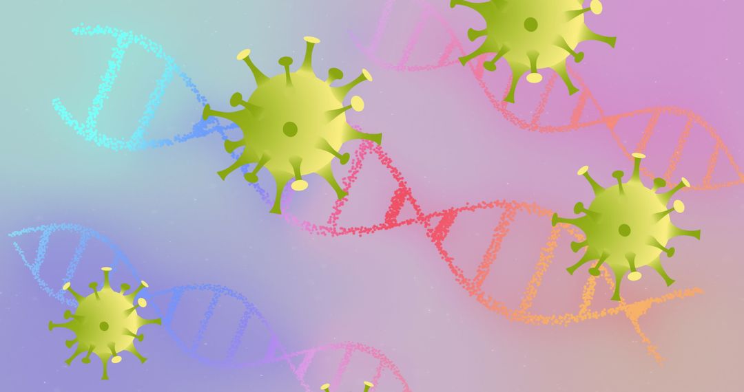 Digital Representation of Virus and DNA on Abstract Background