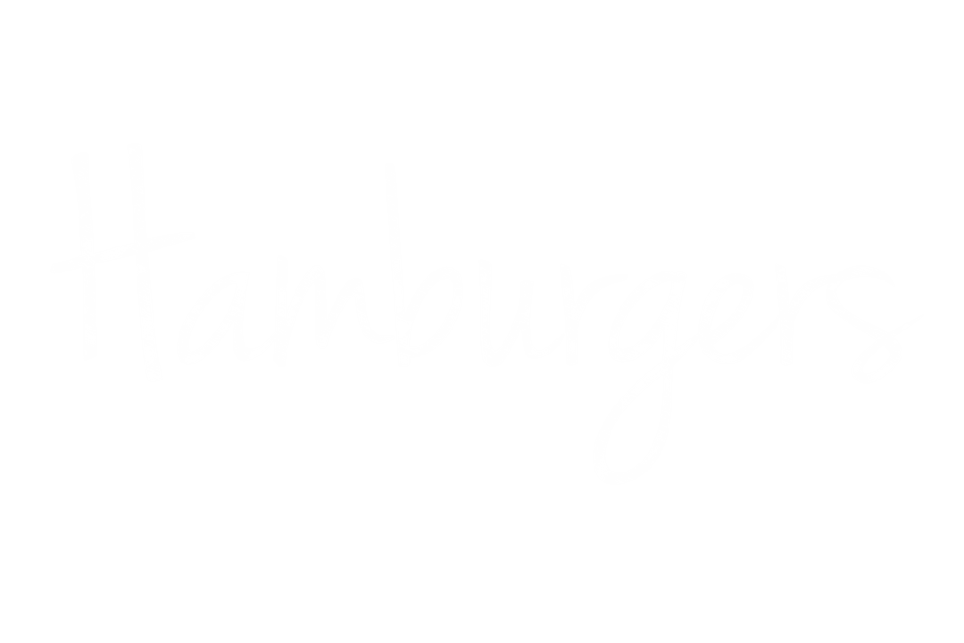 White Lettering Hamburger Text on Transparent Background