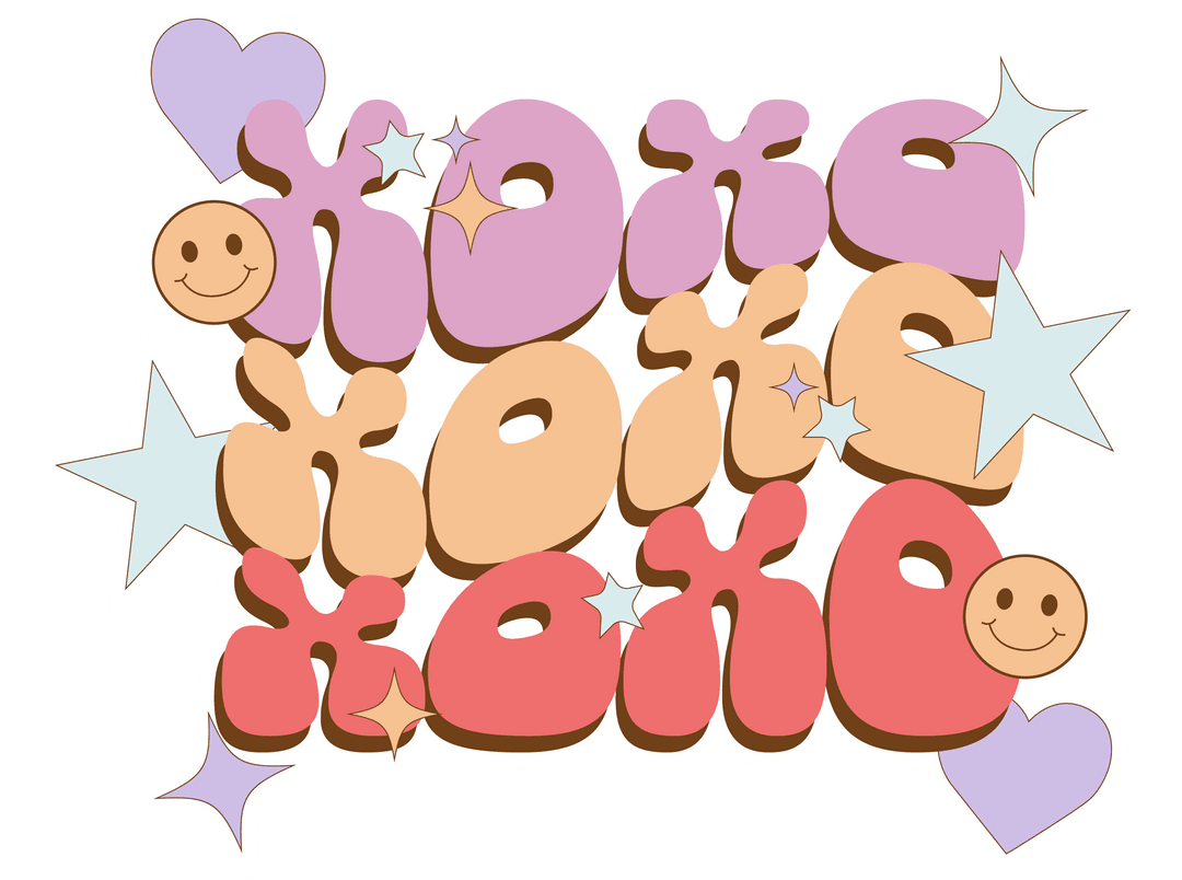 Playful Pastel Bubble Letters with Glossy Transparent Effect