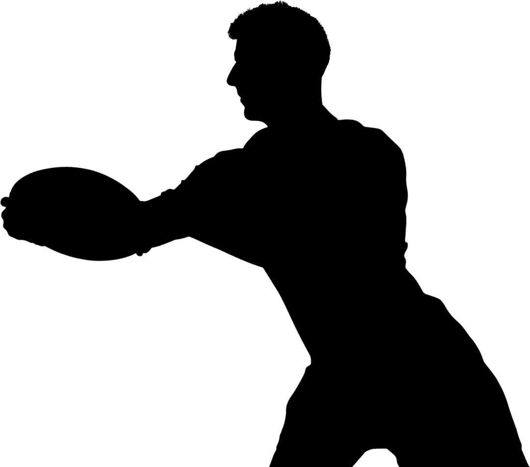 Digital Silhouette Man Holding Ball Transparent Background