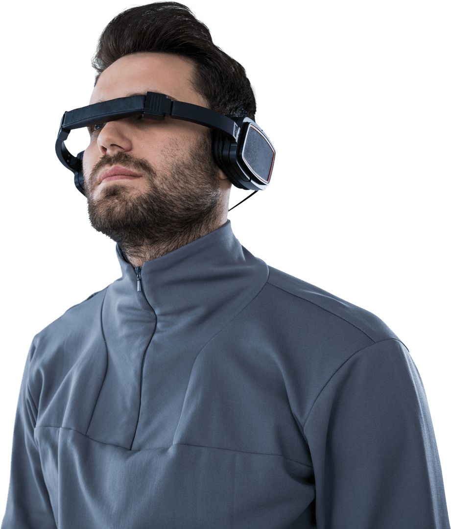 Transparent Futuristic Virtual Reality Technology Headset