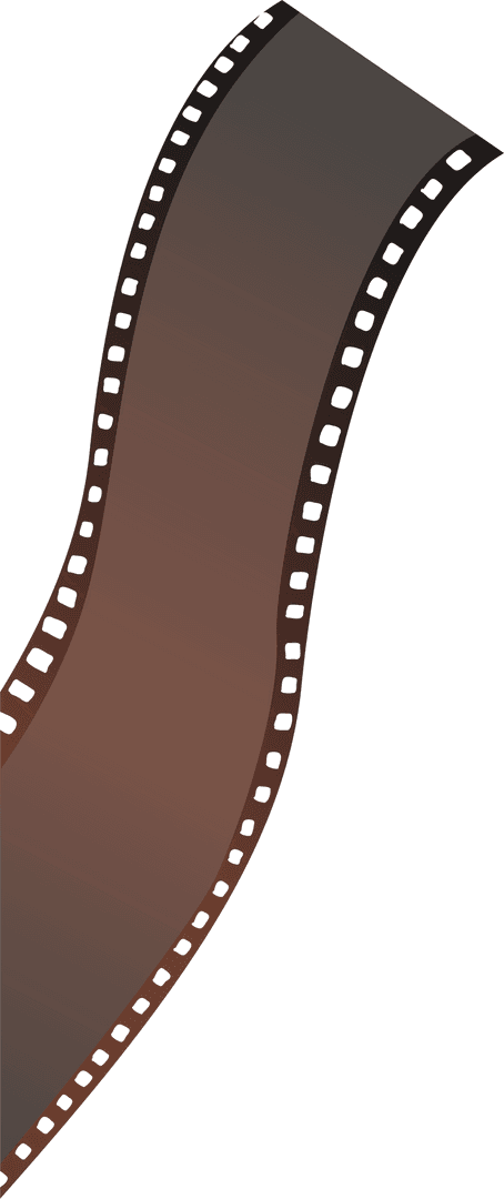 Twisting Film Strip with Sprocket Holes on Transparent Background