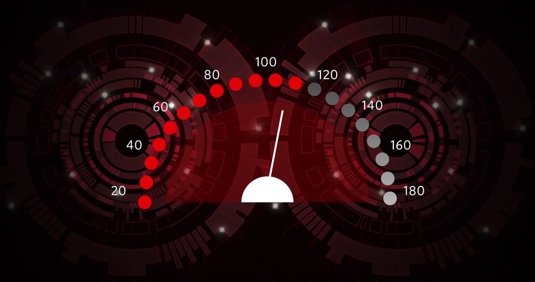 High-Tech Speedometer Interface with Futuristic HUD