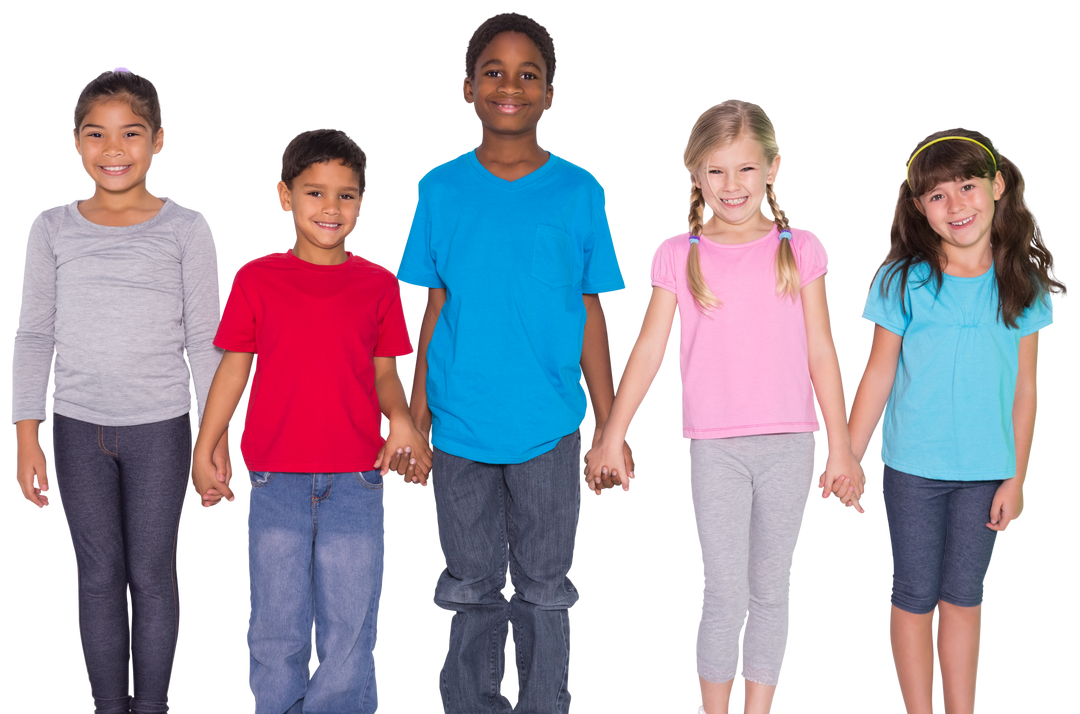 Diverse Schoolchildren Holding Hands on Transparent Background - Download Free Stock Images Pikwizard.com