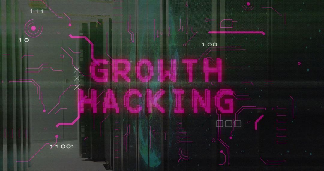 Futuristic Digital Growth Hacking Display in Data Center