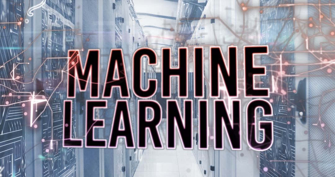 Machine Learning Technology Overlaying Data Center Network Concept