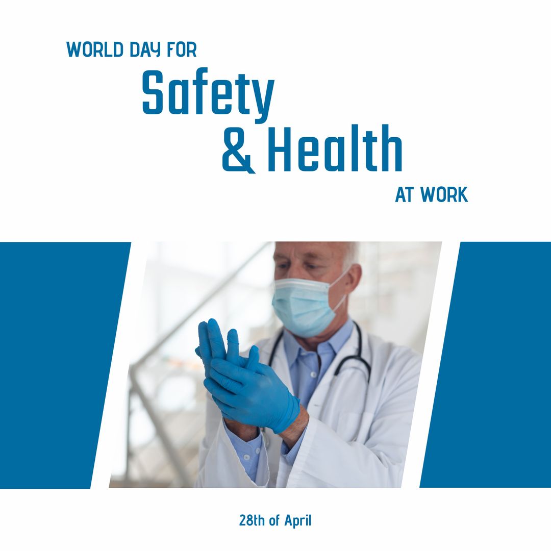 World Day for Safety and Health at Work Design Doctor in Face Mask and Gloves - Download Free Stock Templates Pikwizard.com