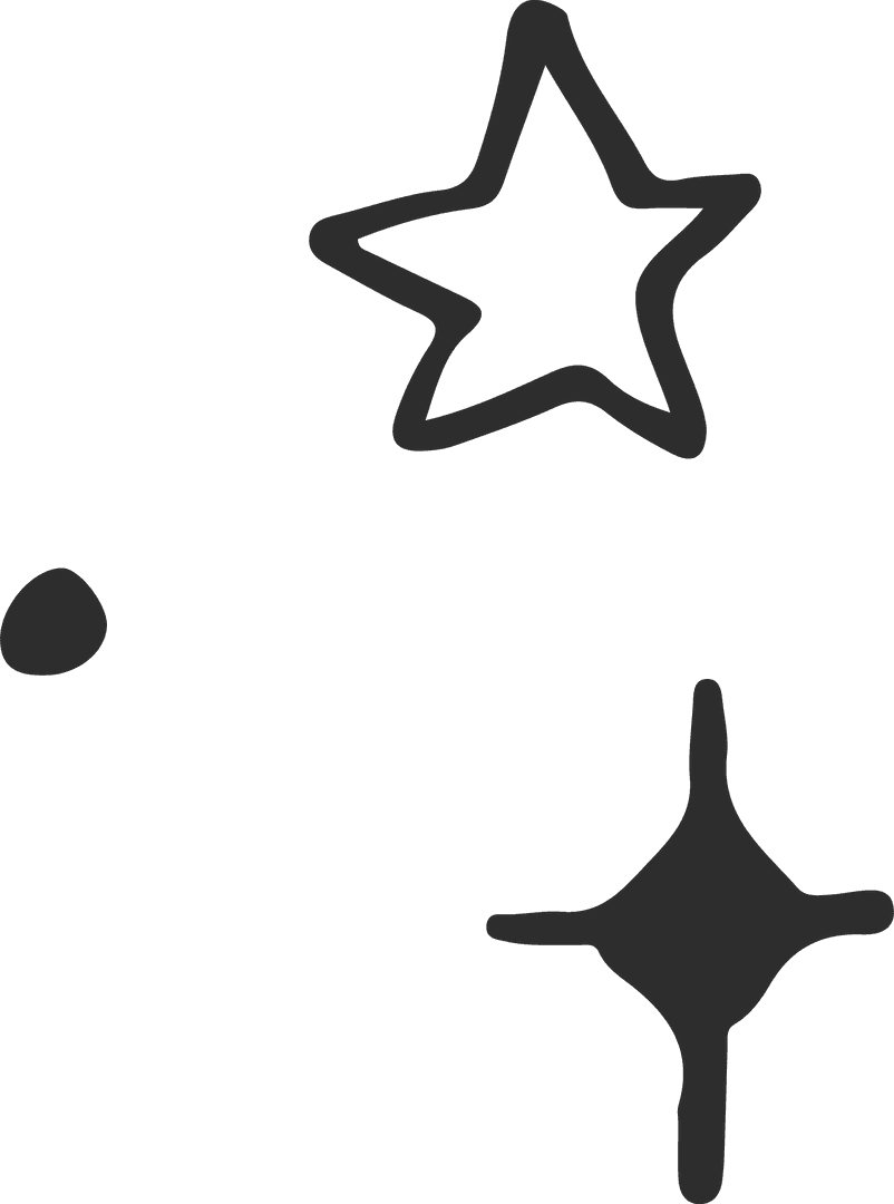 Minimalist Transparent Doodles with Star and Sparkle