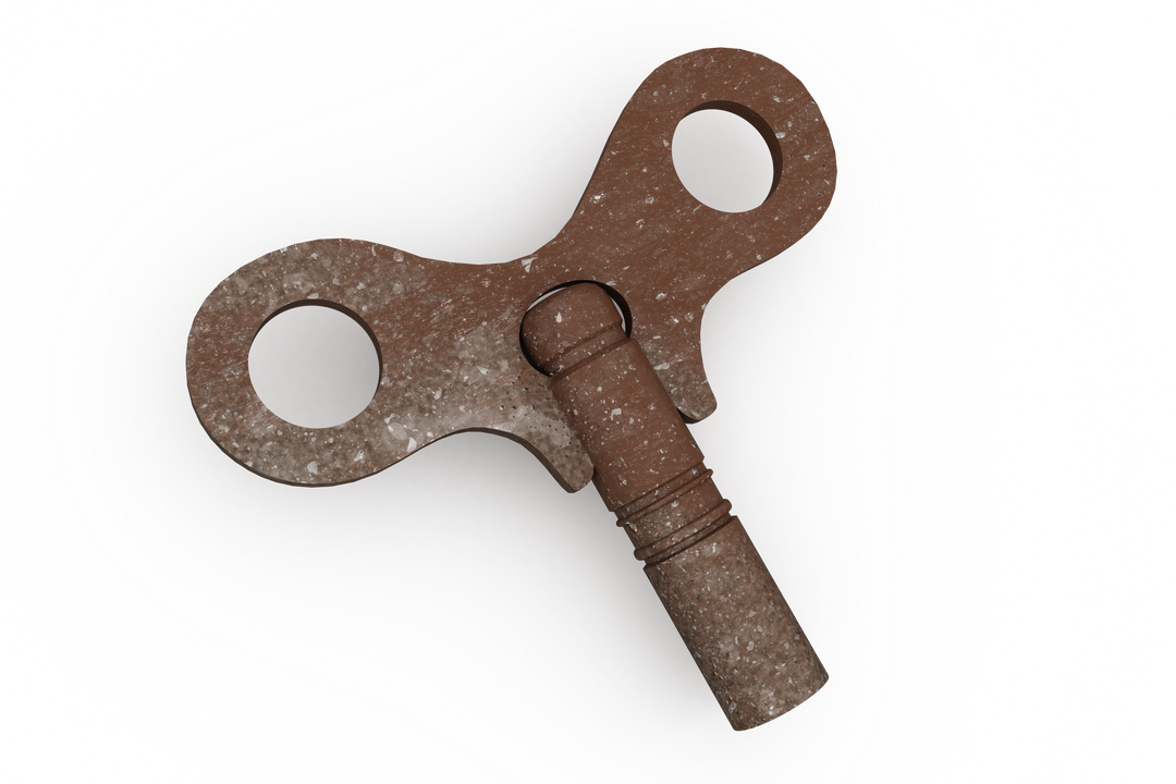 Rusty Vintage Wind-Up Key on Transparent Background - Download Free Stock Images Pikwizard.com