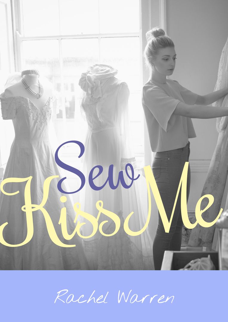Young Woman Designing Dresses in Bridal Boutique, Sew Kiss Me Book Cover - Download Free Stock Templates Pikwizard.com