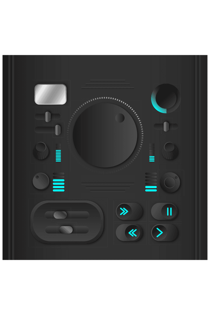 Transparent Electronic Device Illustration with Buttons
