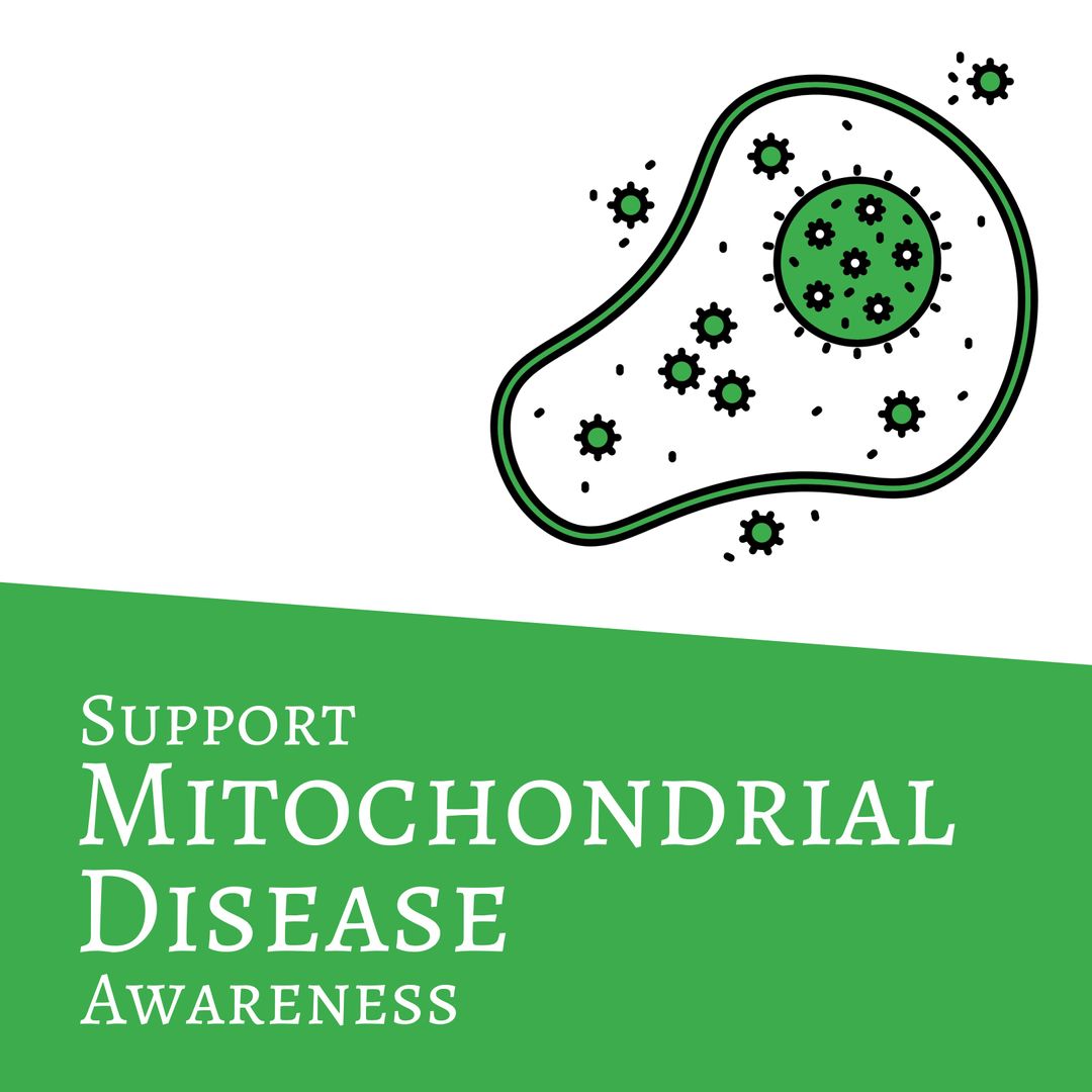 Mitochondrial Disease Awareness Design with Cell Illustration