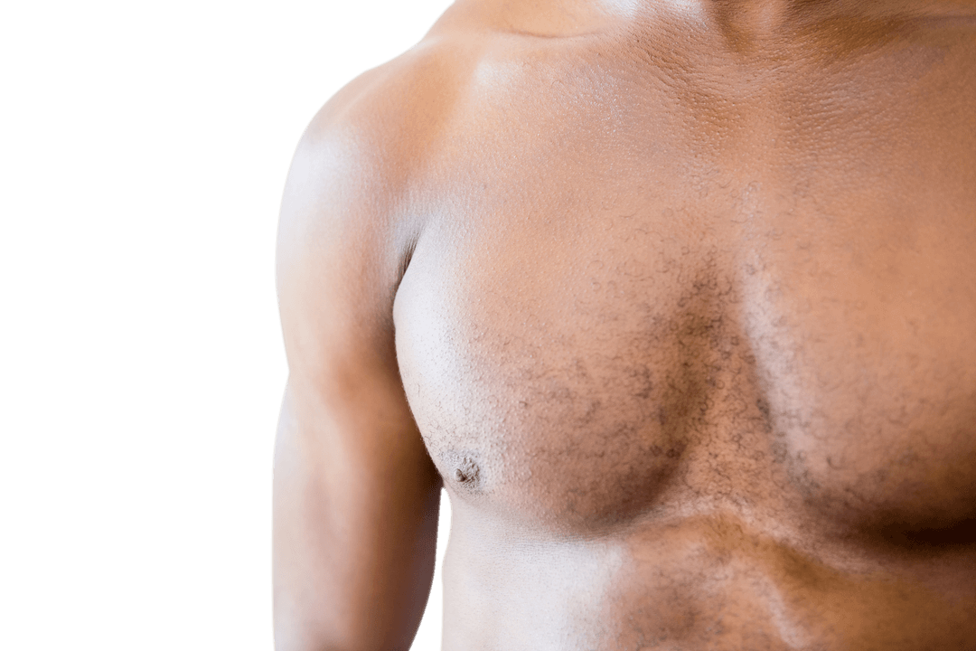 Caucasian Midsection Male Torso on Transparent Background