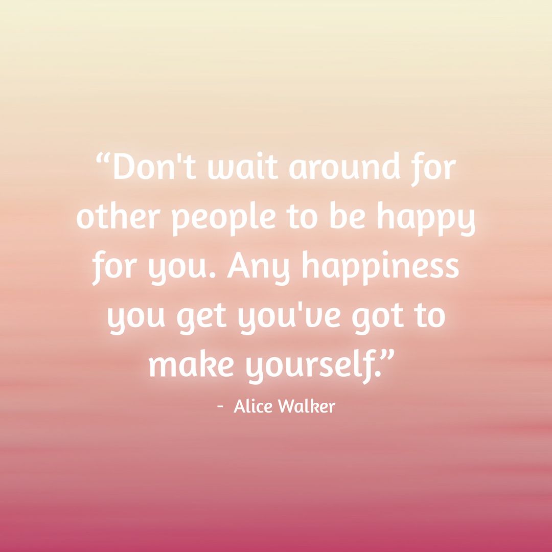 Inspirational Quote on Gradient Background about Self-Empowerment and Happiness - Download Free Stock Templates Pikwizard.com