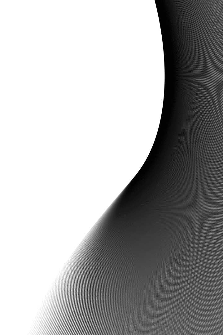 Abstract Curved Black Shape on Transparent Background