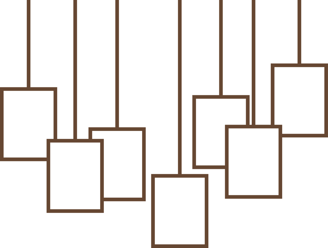 Abstract Geometric Frame Arrangement on Transparent Background