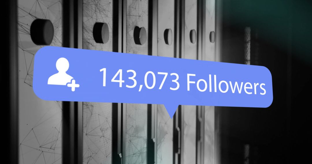 Social Media Follower Count Overlaid on Data Servers