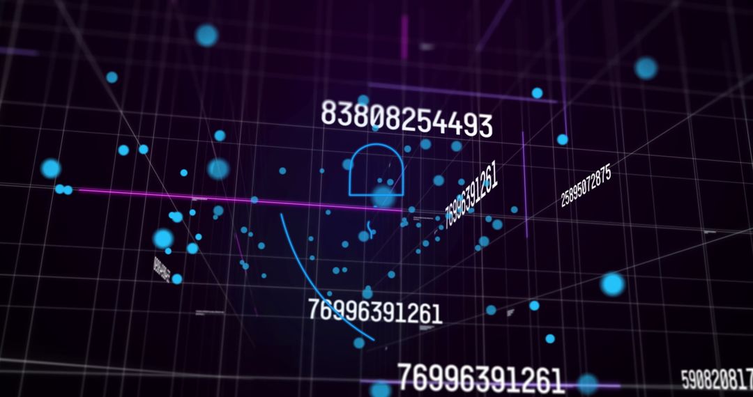 Digital Security Concept with Padlock and Data Connections