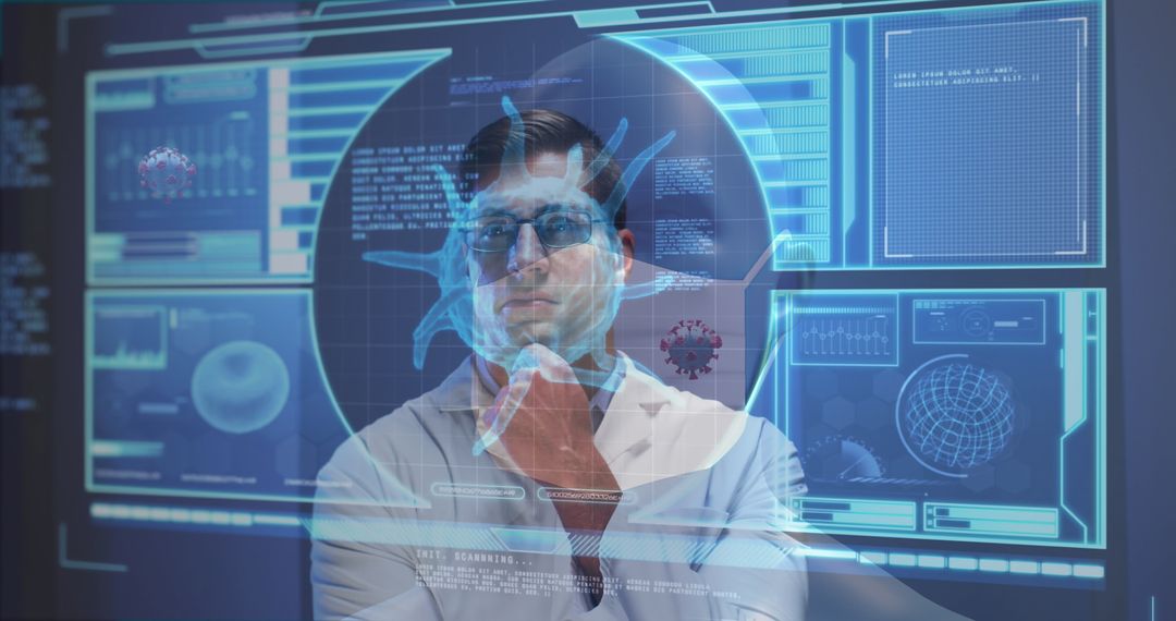 Medical Professional Analyzing Digital Health Interface and Data