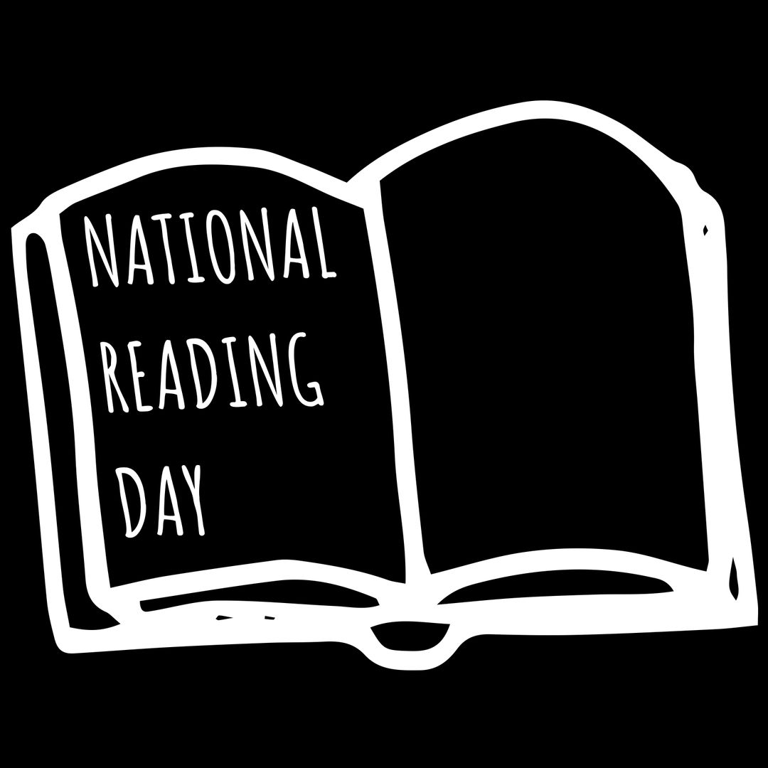 National Reading Day Celebration with Open Book Design
