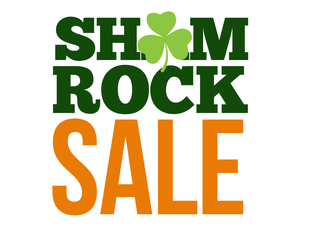 St. Patrick's Day Shamrock Sale Promotion Transparent Text