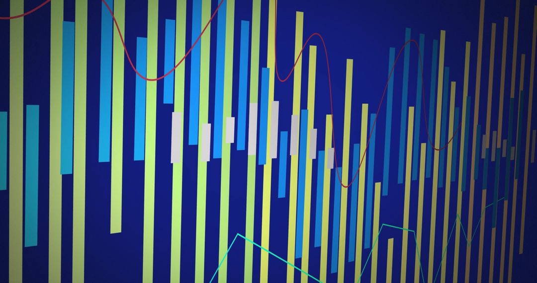 digital data visualization with vibrant bars and lines on blue - Free Images, Stock Photos and Pictures on Pikwizard.com