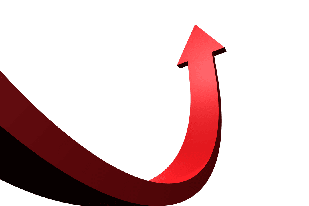 Transparent Background Digital Red Arrow Rising