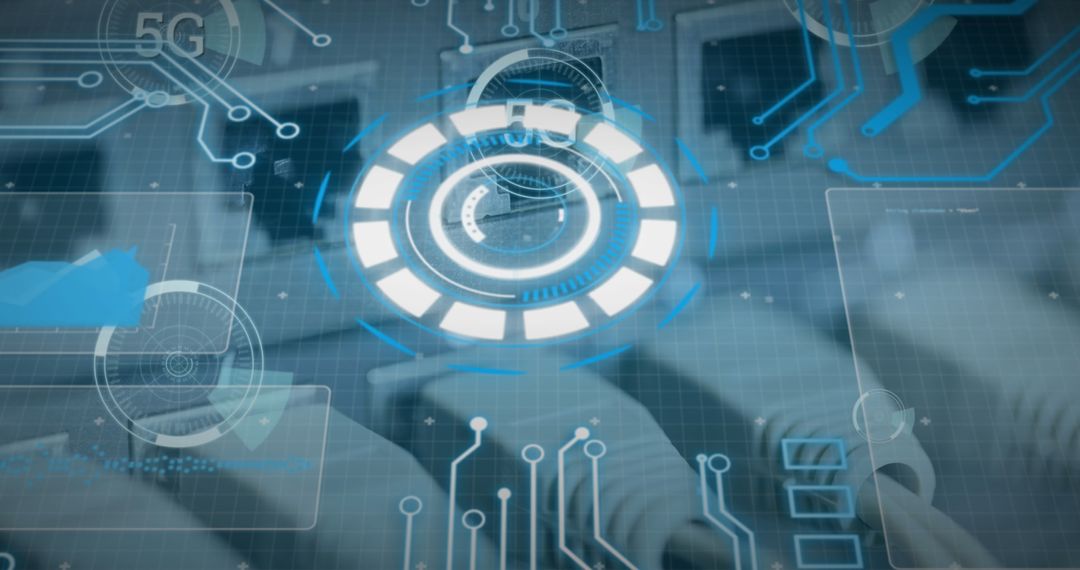 5G Technology and Data Processing Visual Overlay