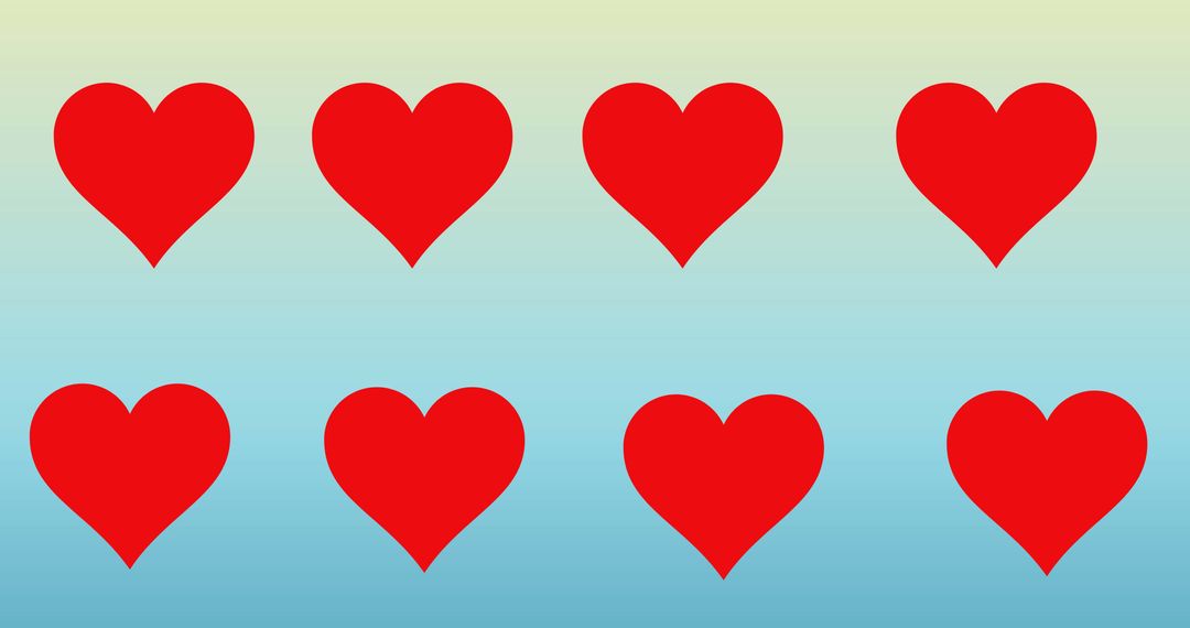 Seamless Pattern of Red Hearts on Gradient Background