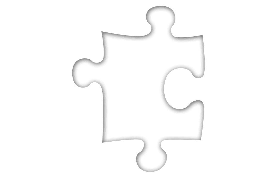 Black Puzzle Piece Illustration on Transparent Background