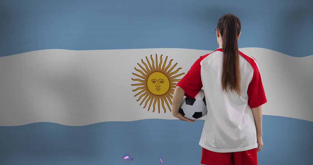 Female Soccer Player with Argentine Flag - Free Images, Stock Photos and Pictures on Pikwizard.com