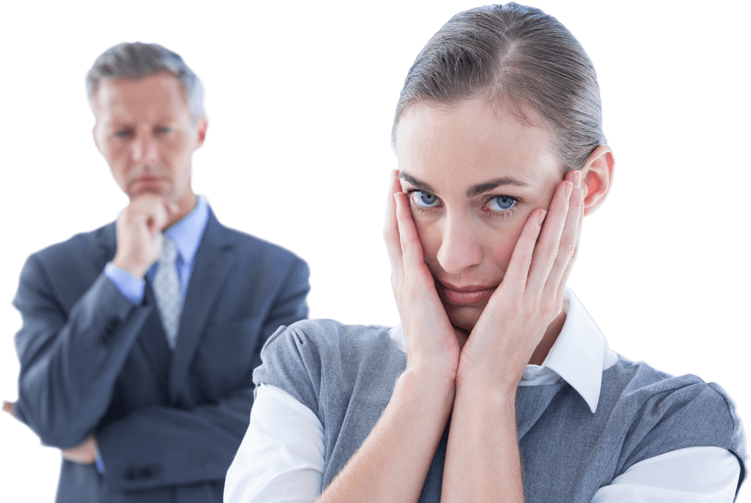 Transparent Business Team Stress Concept Together