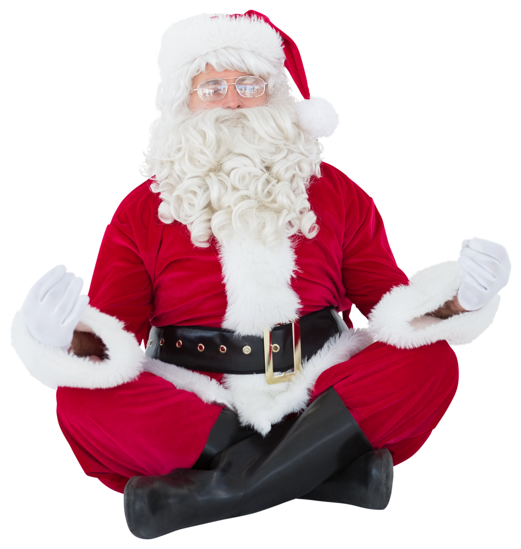 Transparent Santa Claus Sitting in Lotus Pose - Download Free Stock Images Pikwizard.com