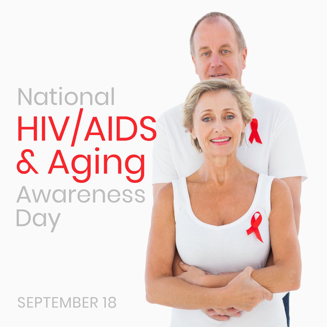 Senior Couple Promoting National HIV/AIDS and Aging Awareness
