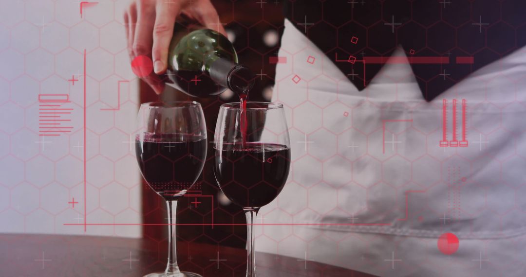 Fine Dining Experience with Red Wine Serving in Elegant Setting