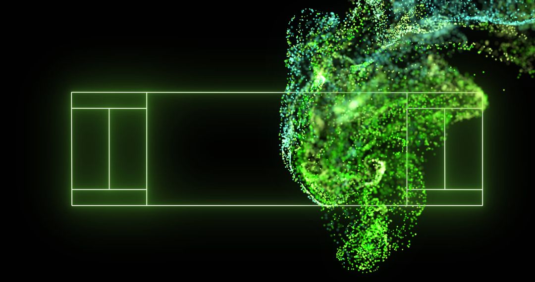 Neon Green Football Field with Dynamic Particles