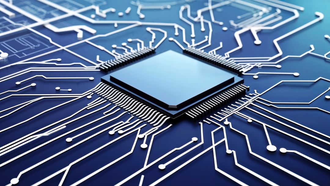 Microchip on Circuit Board Highlighting Modern Electronic Design