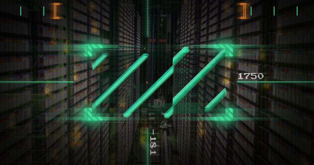 Server Room Under Surveillance with Digital Data Interface