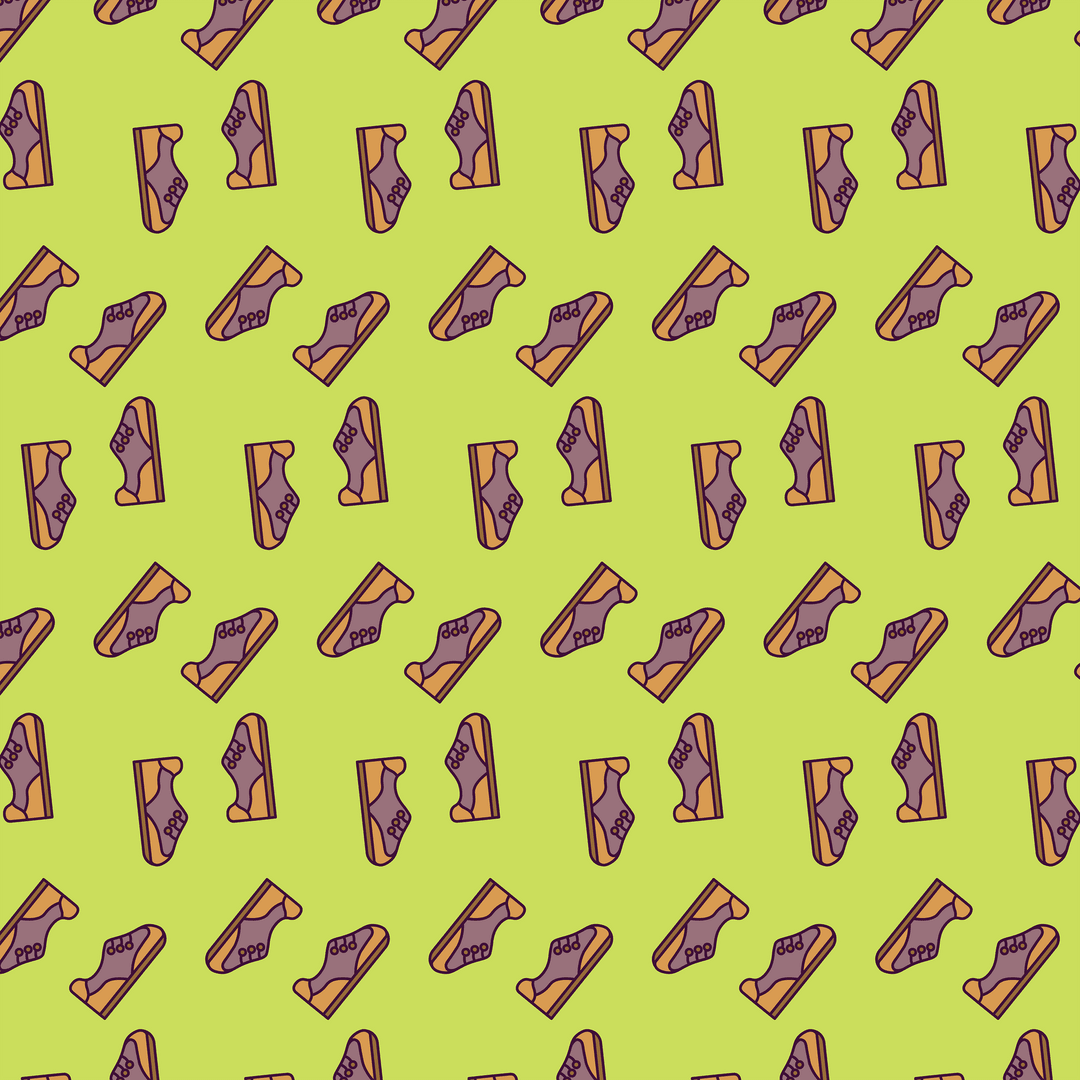Colorful Shoe Pattern on Transparent Background with Vivid Shapes