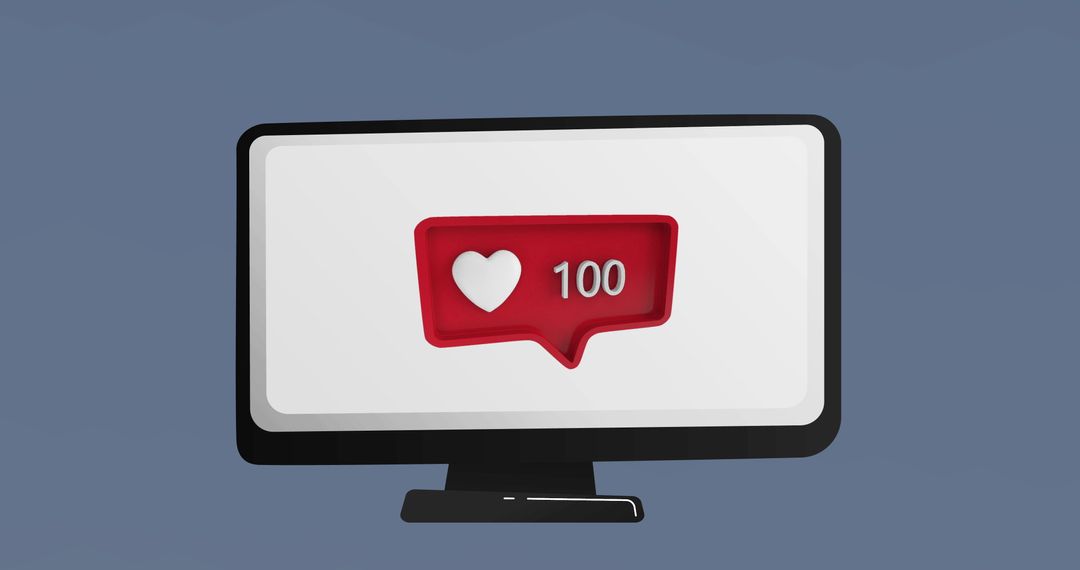 Social Media Engagement with Heart Icon Notification