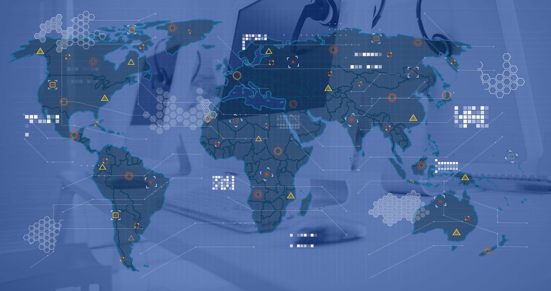 Innovative Global Technology Network and Data Illustration