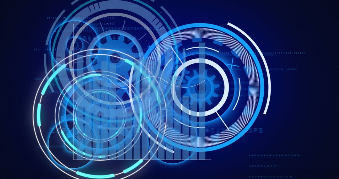 Abstract Digital Circles on Technological Background