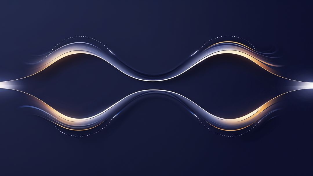 Elegant Flowing Waveforms with Gradient on Dark Background