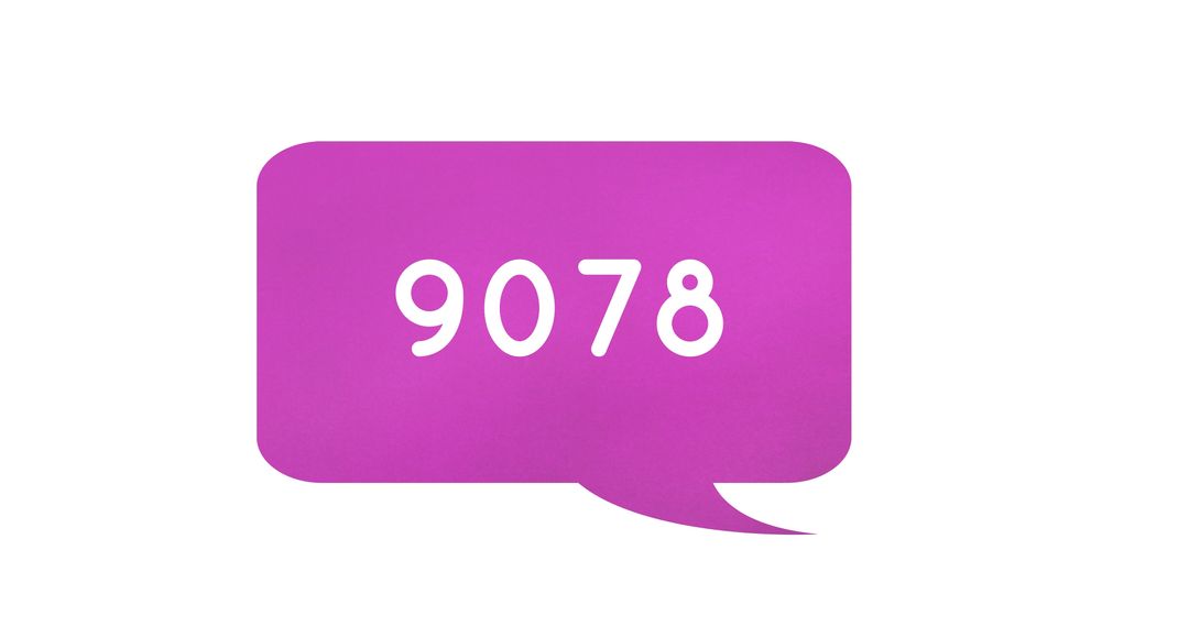 Purple Chat Bubble with Modern Number Design