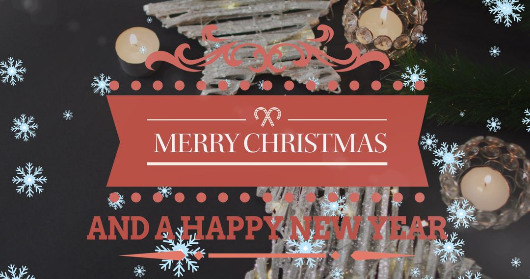 Festive Christmas and New Year Greeting with Ornaments