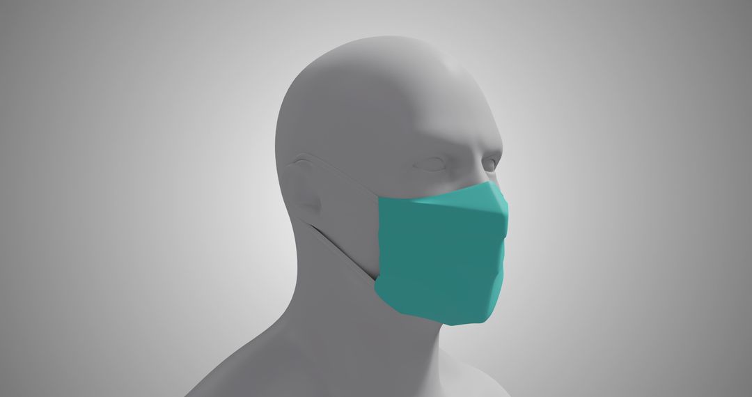 3D Model Human Wearing Face Mask Pandemic Prevention - Free Images, Stock Photos and Pictures on Pikwizard.com