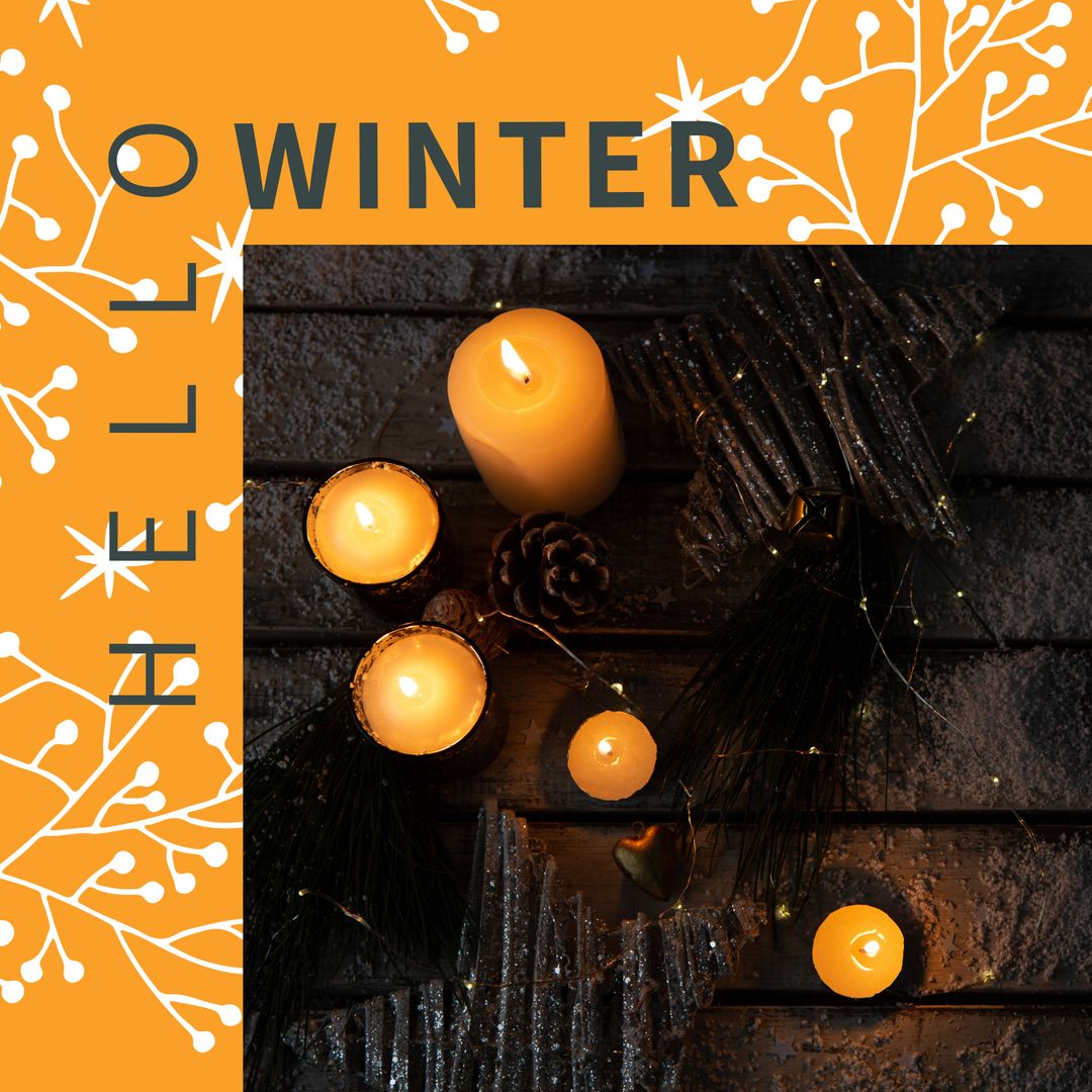 Warm Winter Candle Display with Festive Mood