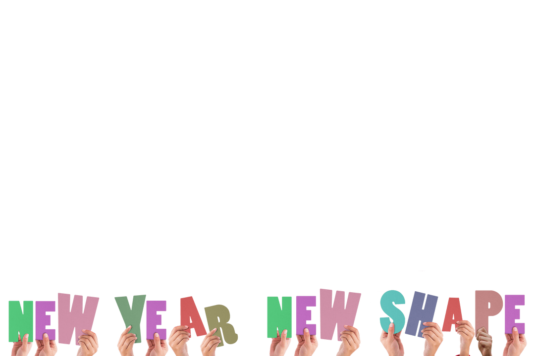 Transparent Letters Held Inspiring New Year Message Celebration